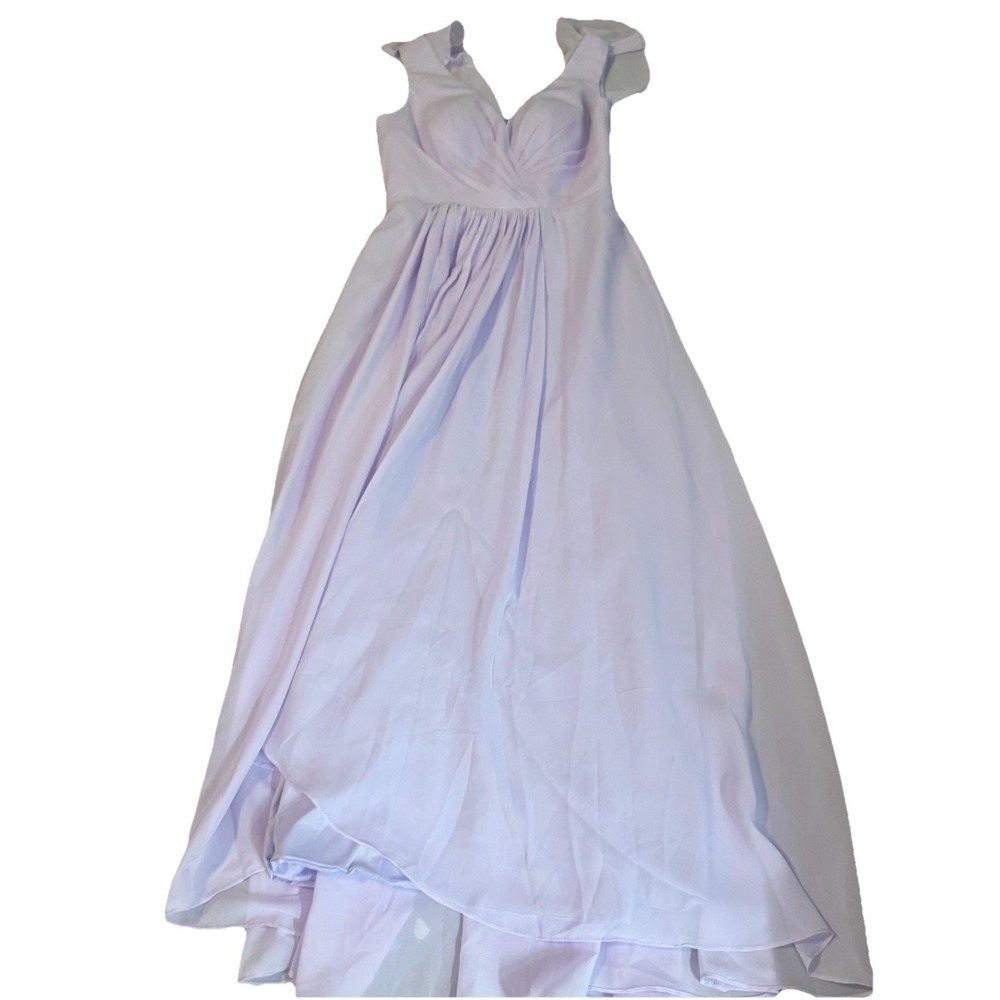 Lavender Ruffle Maxi Dress Size 9 Bridesmaid Wedding Formal Prom Built In Bra